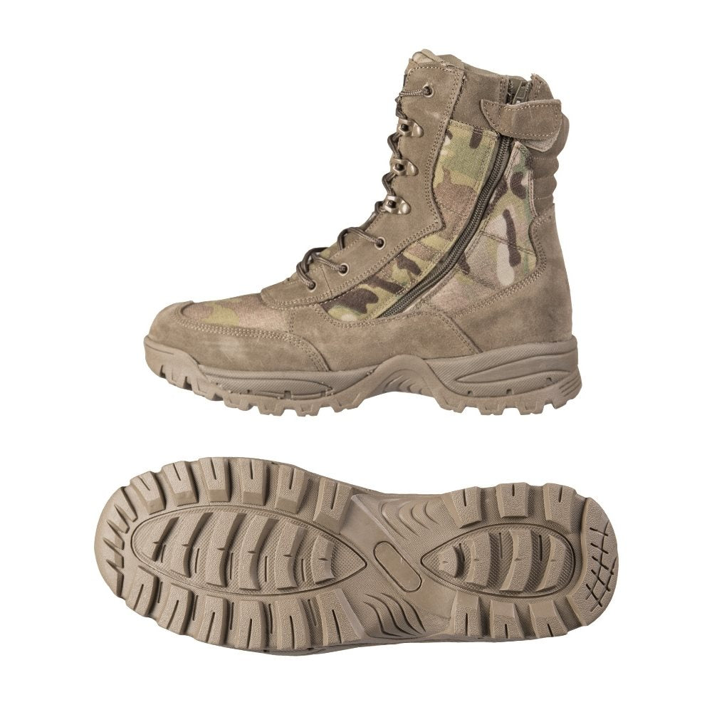 Botas TACTICAL con cremallera YKK, combinación cuero, CORDURA, forro Thinsulate y suela de goma