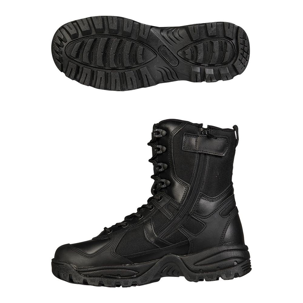 Botas PATROL negras con cierre lateral YKK, suela goma/EVA, material piel y poliéster
