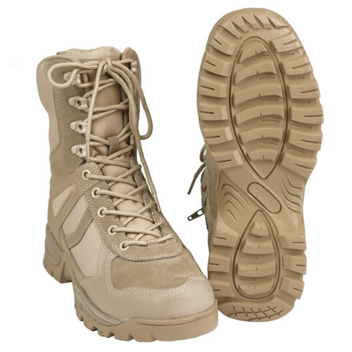 Botas PATROL con cremallera lateral YKK, cuero y poliéster, suela goma/EVA