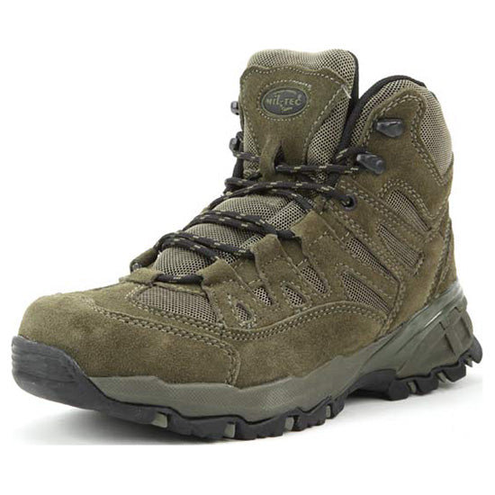 Botas de tobillo SQUAD 5" verdes, exterior en piel y poliéster