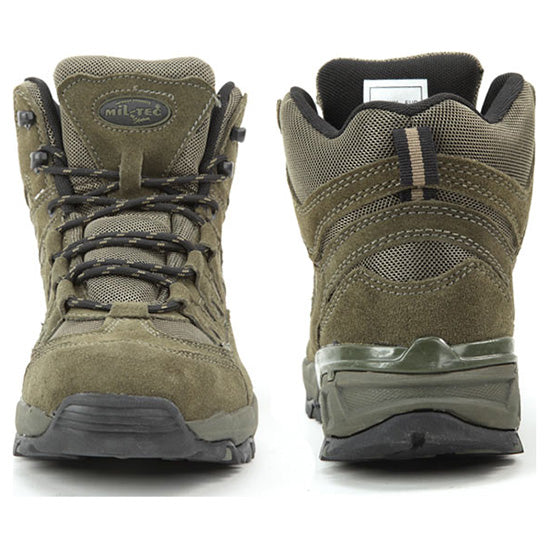 Botas de tobillo SQUAD 5" verdes, exterior en piel y poliéster
