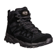 Botines SQUAD 5" negros, parte superior cuero vacuno y poliéster, vista lateral