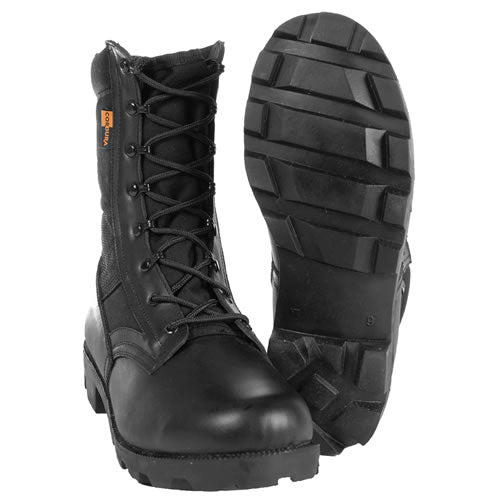 Botas Jungle Cordura negras MIL-TEC, reproducción militar en piel lisa con refuerzo Cordura y seis ganchos