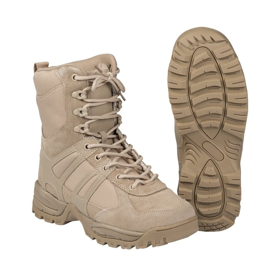 Botas COMBAT Generation II KHAKI de cuero con cierre rápido Mil-Tec