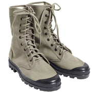 Botas COMANDO de lona verdes, 9 ojales, suela de PVC, estilo ejército francés