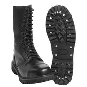 Botas INVADER negras con puntera de acero y 14 ojales