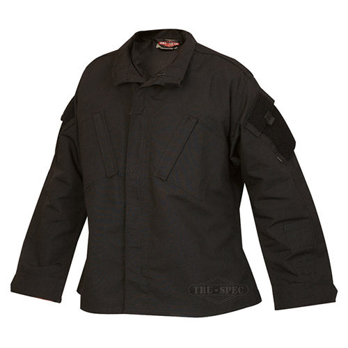 Camisa táctica TRU P/C rip-stop negra de TRU-SPEC con velcros Powerhook™