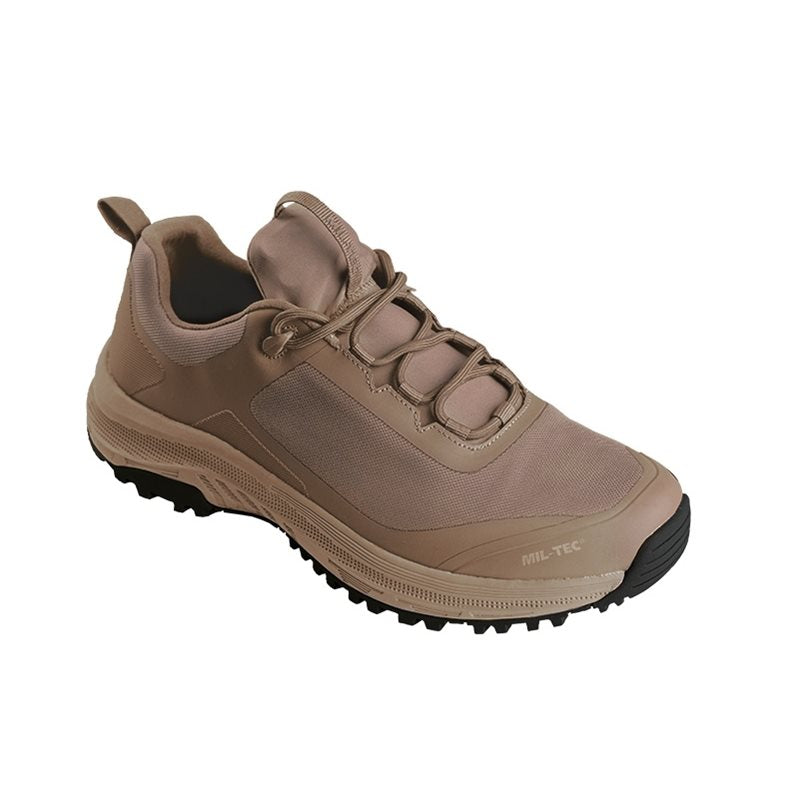 Botas bajas TACTICAL COYOTE MIL-TEC, ligeras y transpirables con plantilla antibacteriana y tiradores