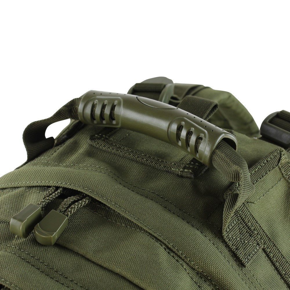 Mochila MOLLE Asalto Mediana Verde 35 L, correas acolchadas, hebillas fastex y anillas para equipo