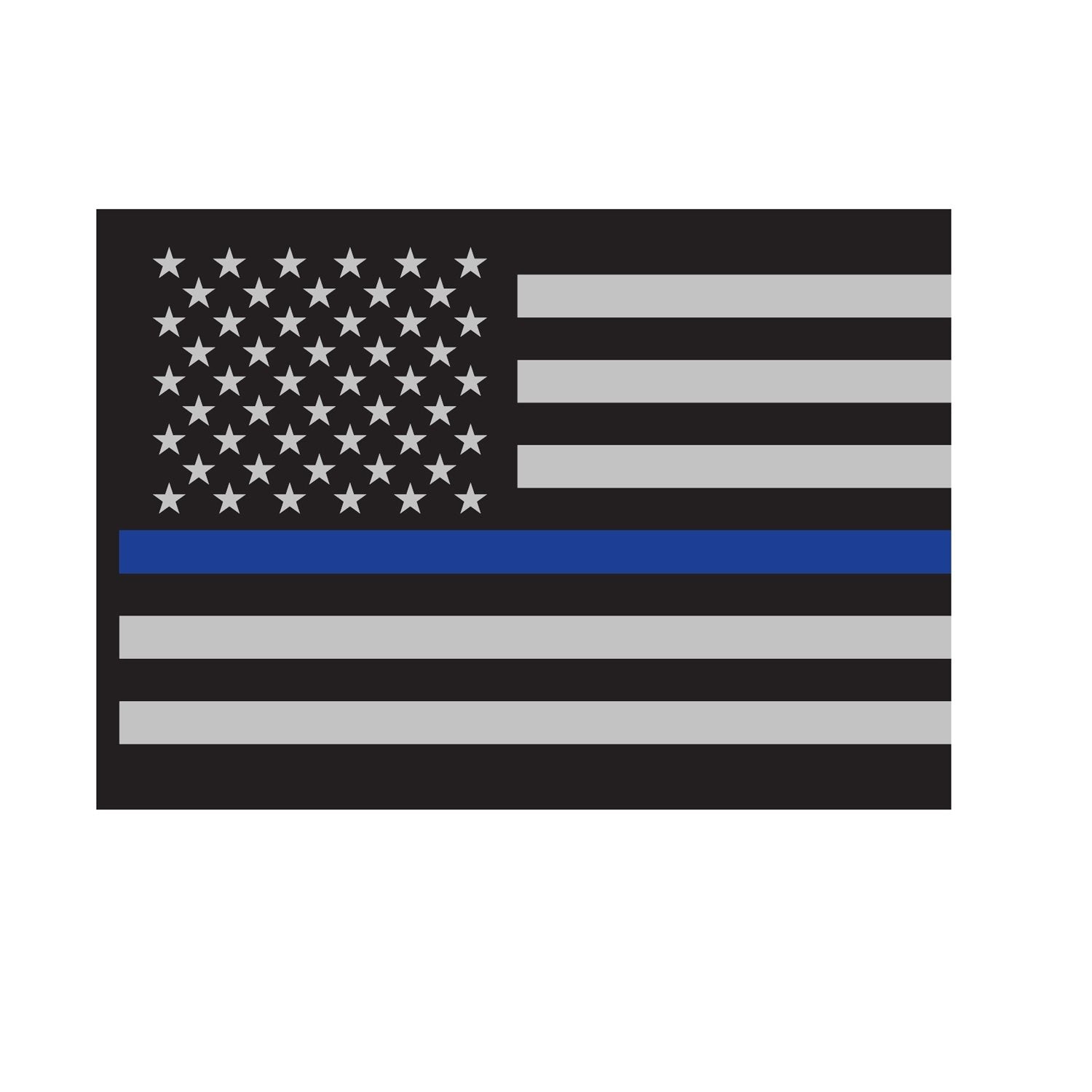 Pegatina de la bandera de Estados Unidos con franja azul, apoyo a la policía, 76 x 108 mm