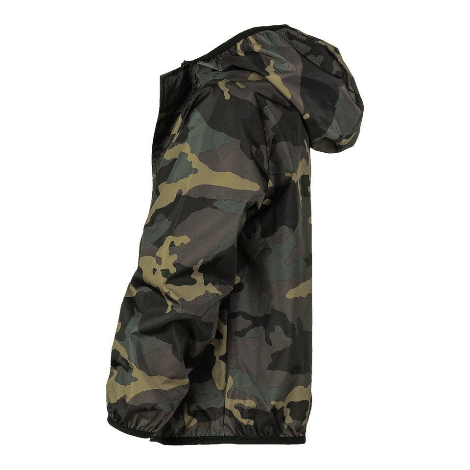 Chaqueta infantil WINDJACKET WOODLAND en poliéster con forro de malla naranja y cremallera central