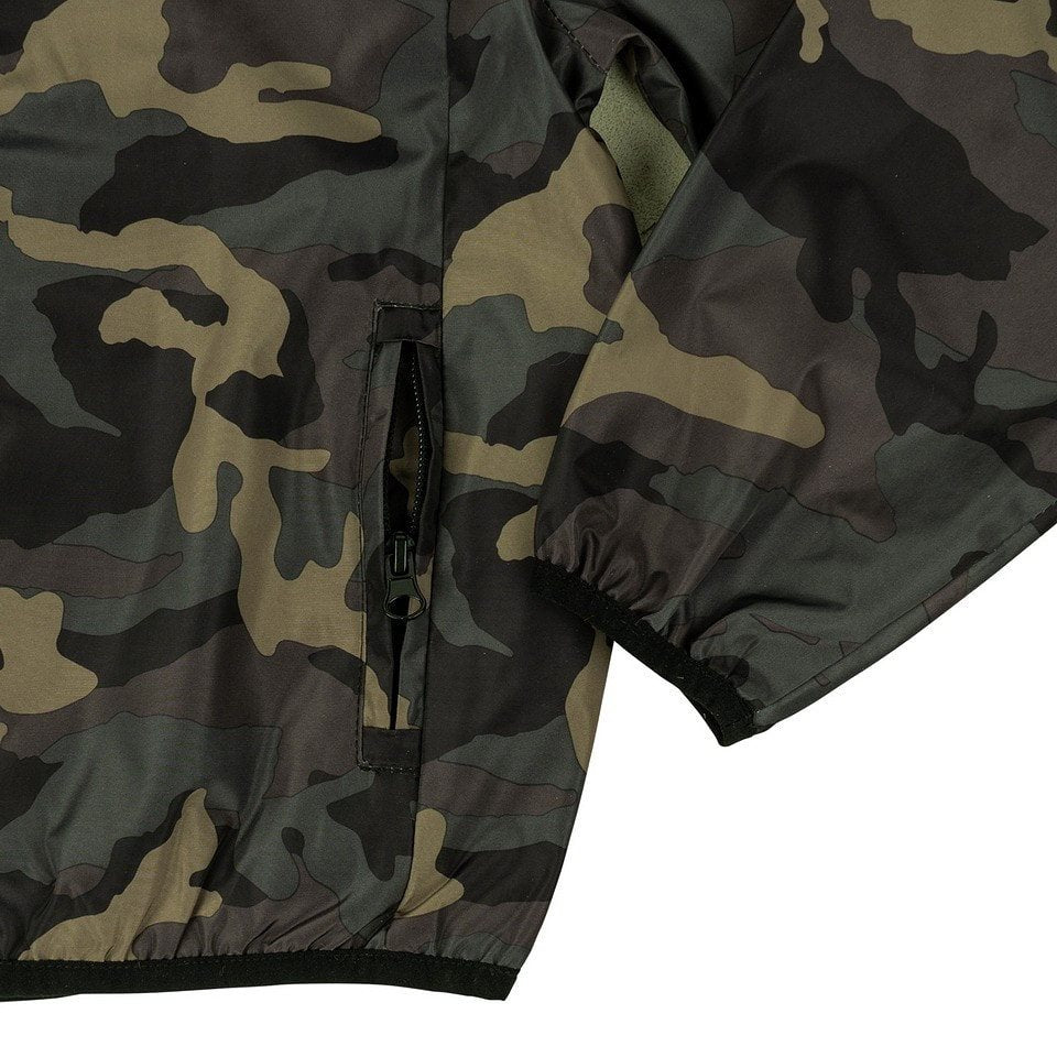 Chaqueta infantil WINDJACKET WOODLAND en poliéster con forro de malla naranja y cremallera central