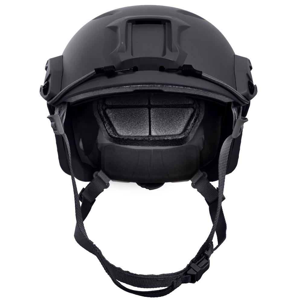 Casco ADVANCED plástico ABS negro con orificios de ventilación