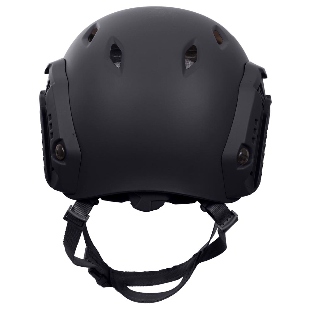 Casco ADVANCED plástico ABS negro con orificios de ventilación