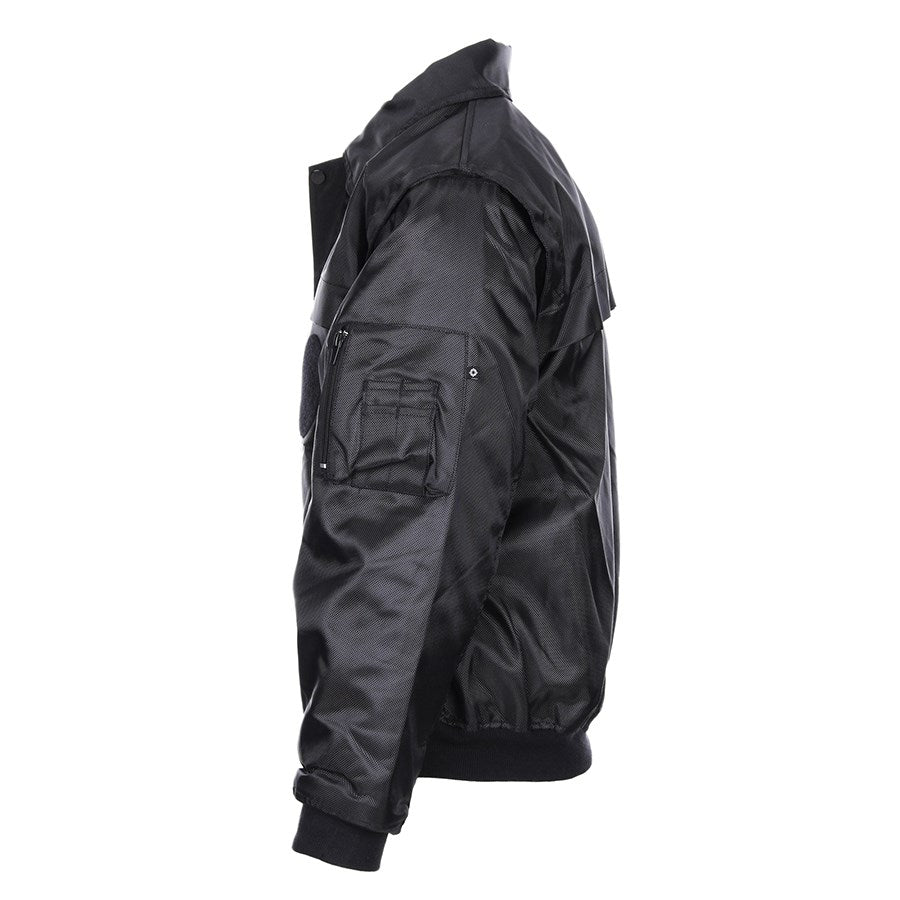 Chaqueta SECURITY impermeable negra con forro y mangas desmontables