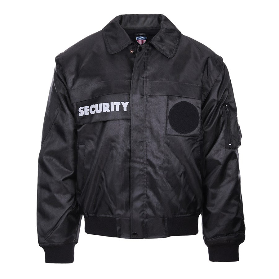 Chaqueta SECURITY impermeable negra con forro y mangas desmontables