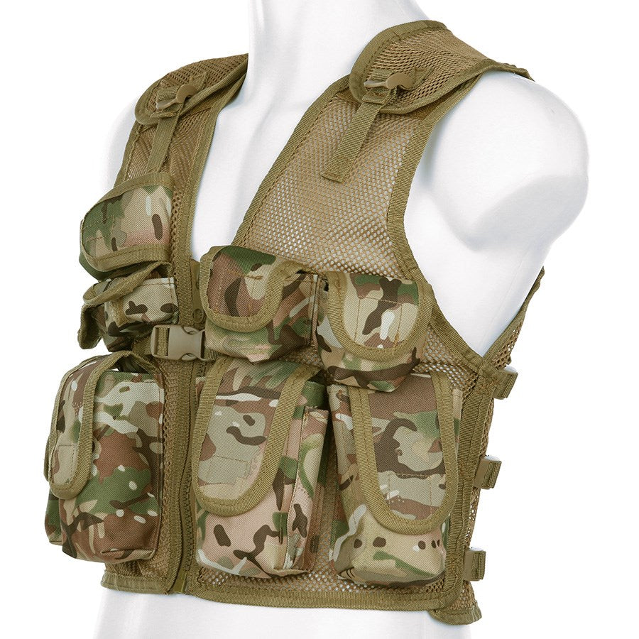 Chaleco táctico infantil ASSAULT 1000D Cordura, talla universal, 9 bolsillos