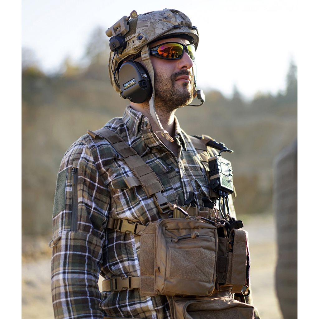 Chaleco táctico modular TF-2215 color coyote, chest rig fabricado en 500D Cordura