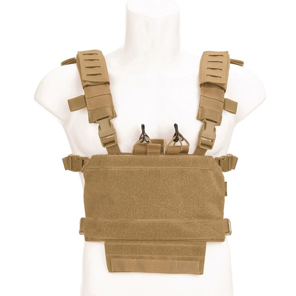 Chaleco táctico modular TF-2215 color coyote, chest rig fabricado en 500D Cordura