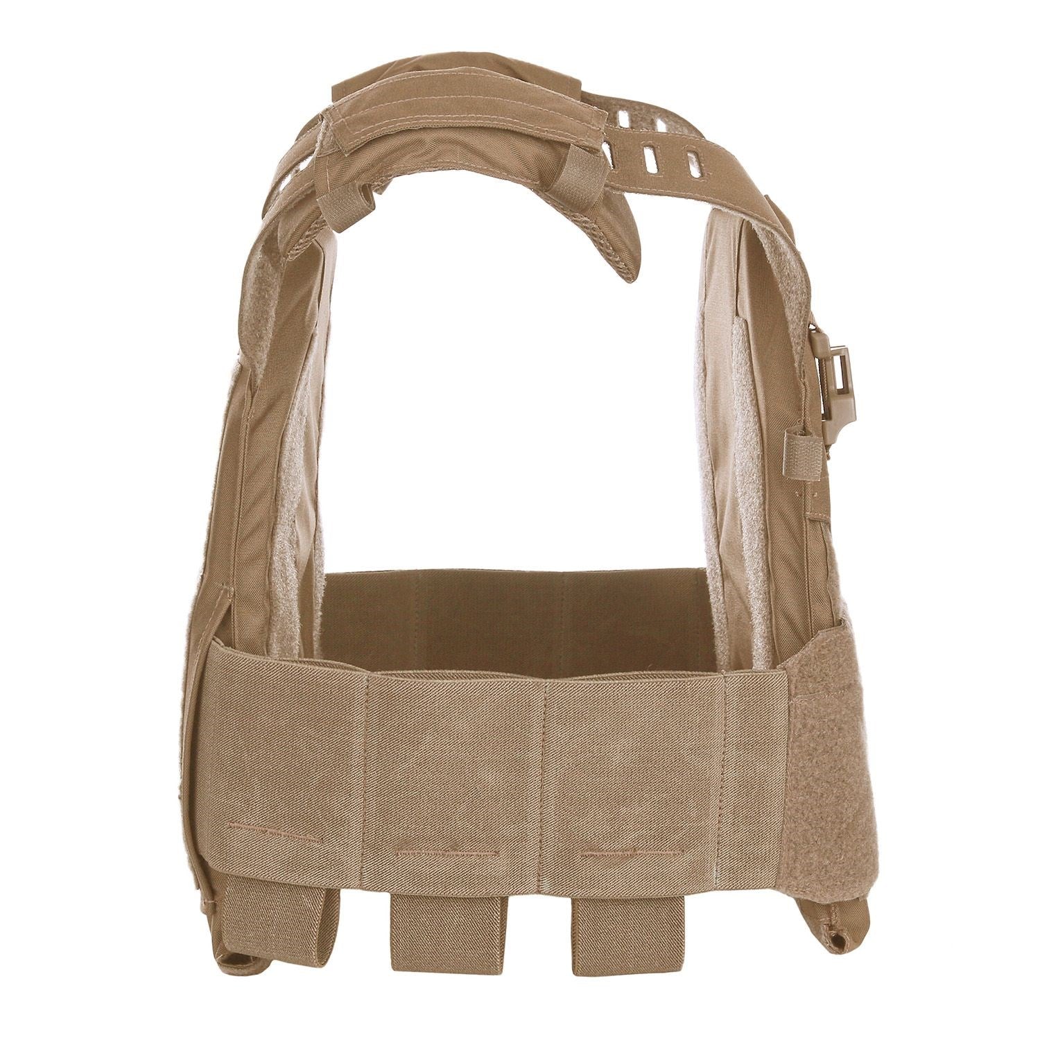 Chaleco táctico modular Cordura 500D color coyote, portaplacas compatible con MOLLE/PALS y placas SAPI