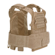 Chaleco táctico modular Cordura 500D color coyote, portaplacas compatible con MOLLE/PALS y placas SAPI