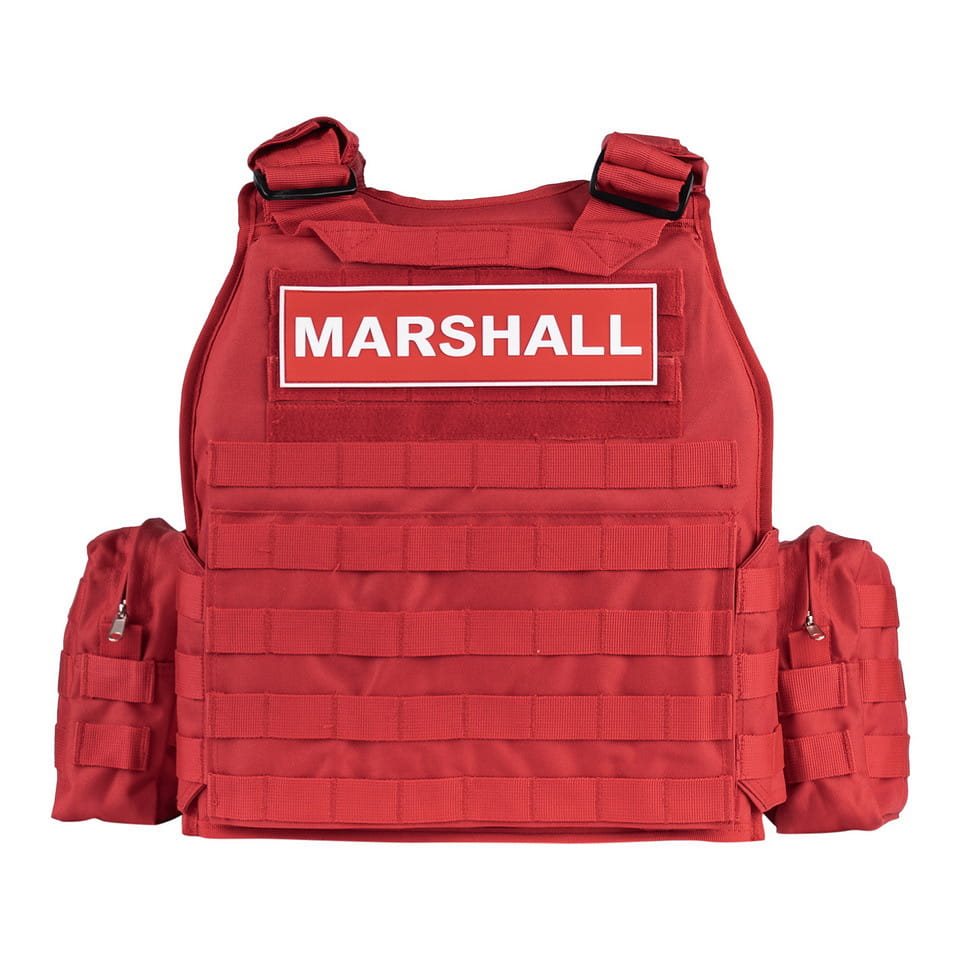 Chaleco táctico Marshall rojo con bolsillos desmontables