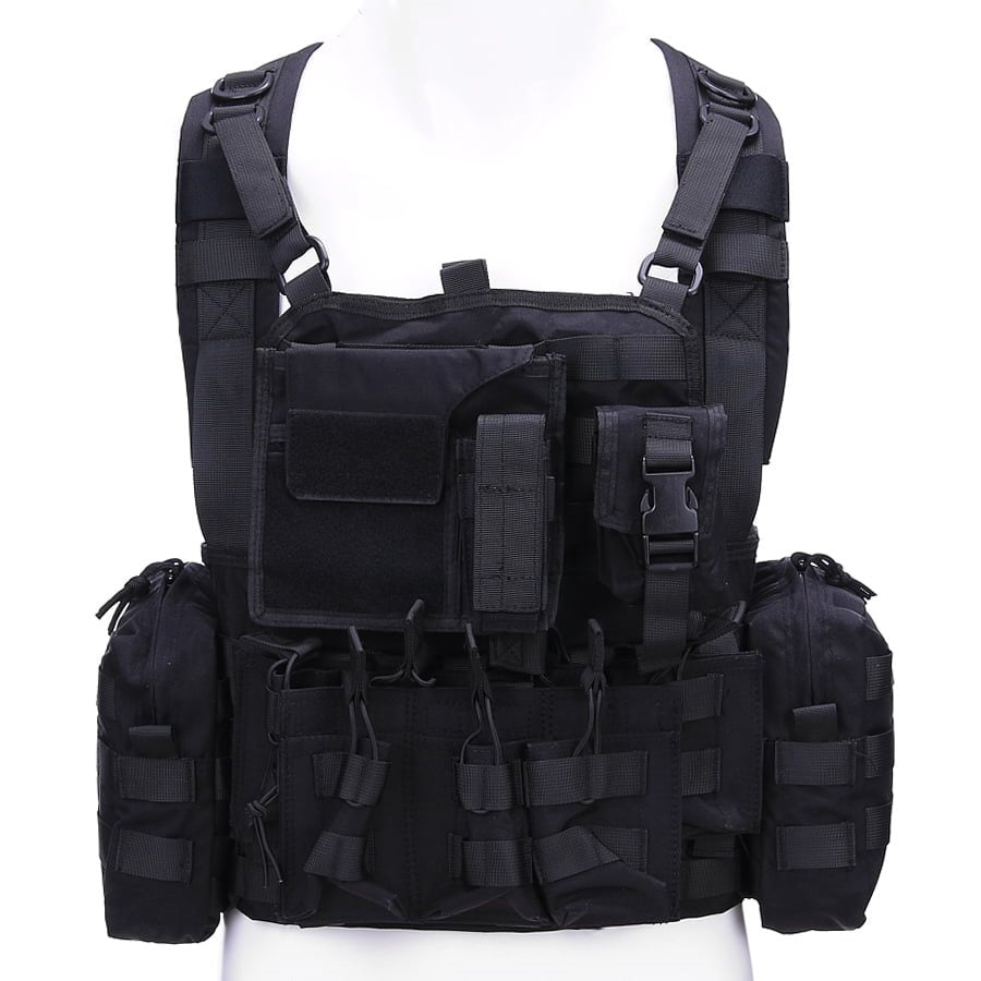 Chaleco OPERATOR LQ14121 portaplacas en nylon Cordura negro visto de frente