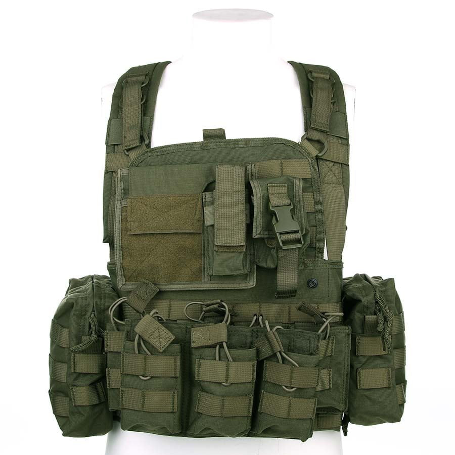 Chaleco OPERATOR LQ14121 portaplacas en nylon Cordura negro visto de frente