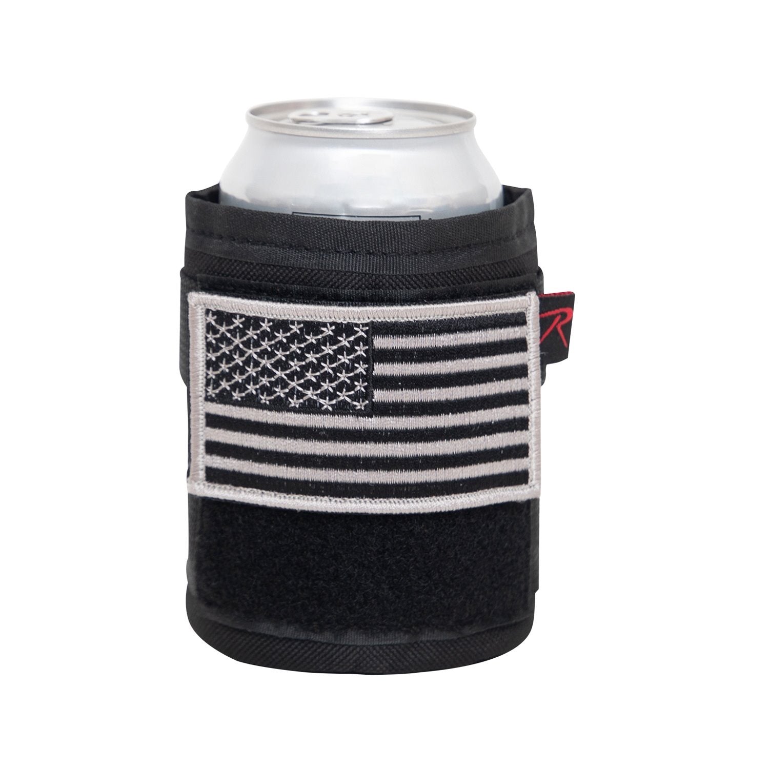 Funda térmica MOLLE para lata negra, 100% poliéster, panel con velcro y cinta MOLLE