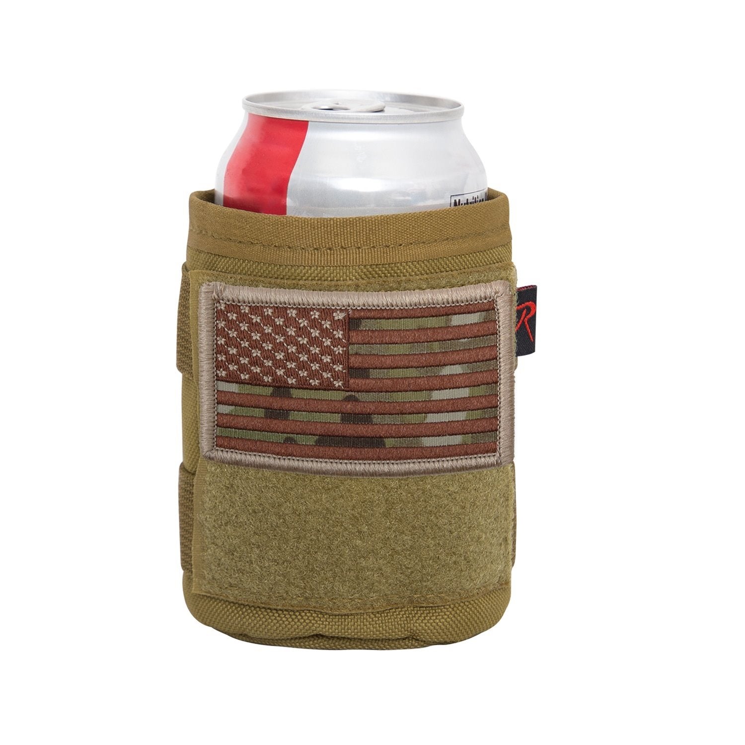 Funda térmica MOLLE para lata negra, 100% poliéster, panel con velcro y cinta MOLLE