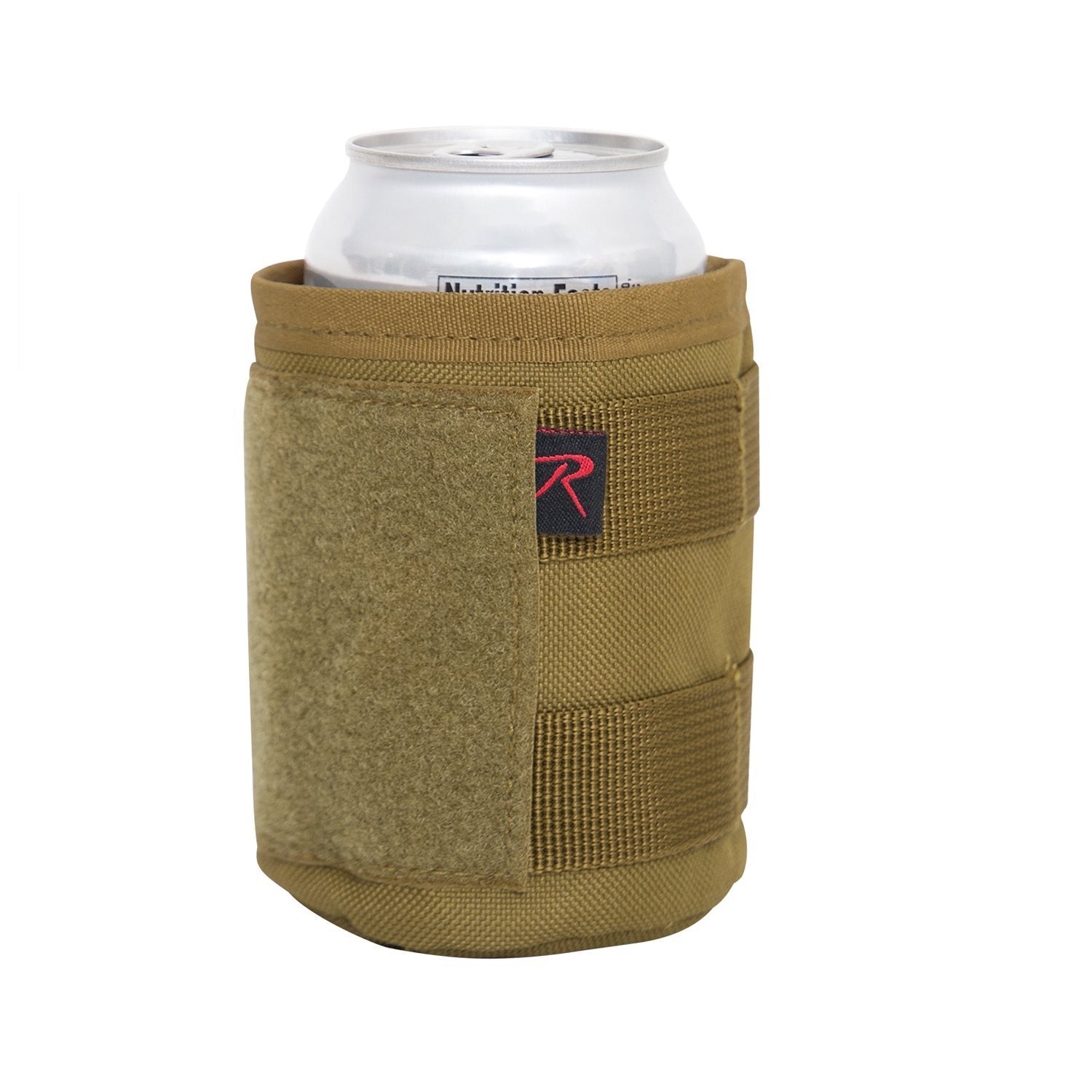 Funda térmica MOLLE para lata negra, aislamiento, panel con velcro y anclaje MOLLE, 100% poliéster