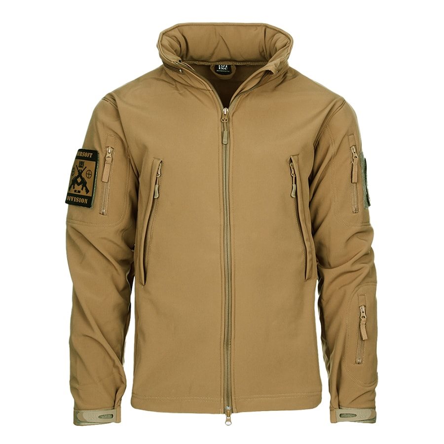 Chaqueta softshell táctica TACTICAL 101 INC con bolsillos en mangas y paneles velcro para parches
