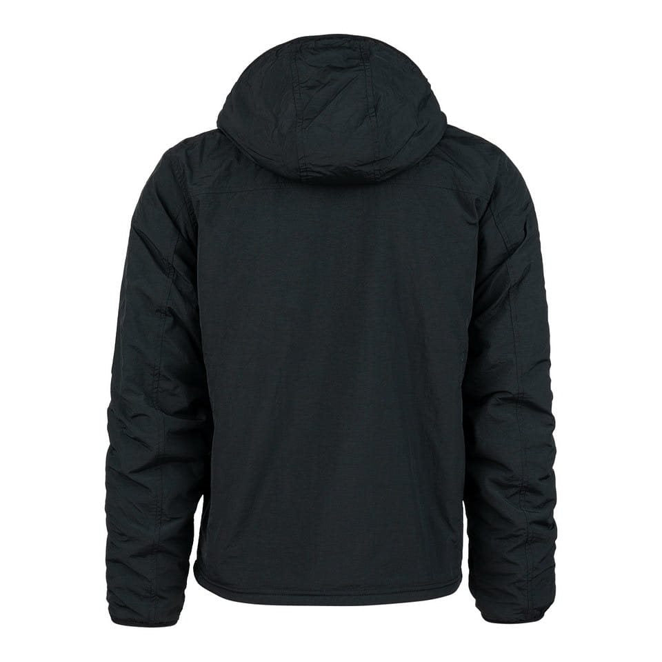 Chaqueta reversible softshell negra y verde con forro sherpa y capucha ajustable