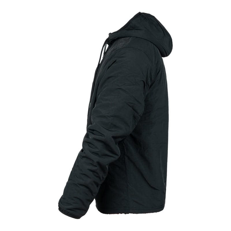 Chaqueta reversible Sherpa Softshell negra y roja con capucha ajustable