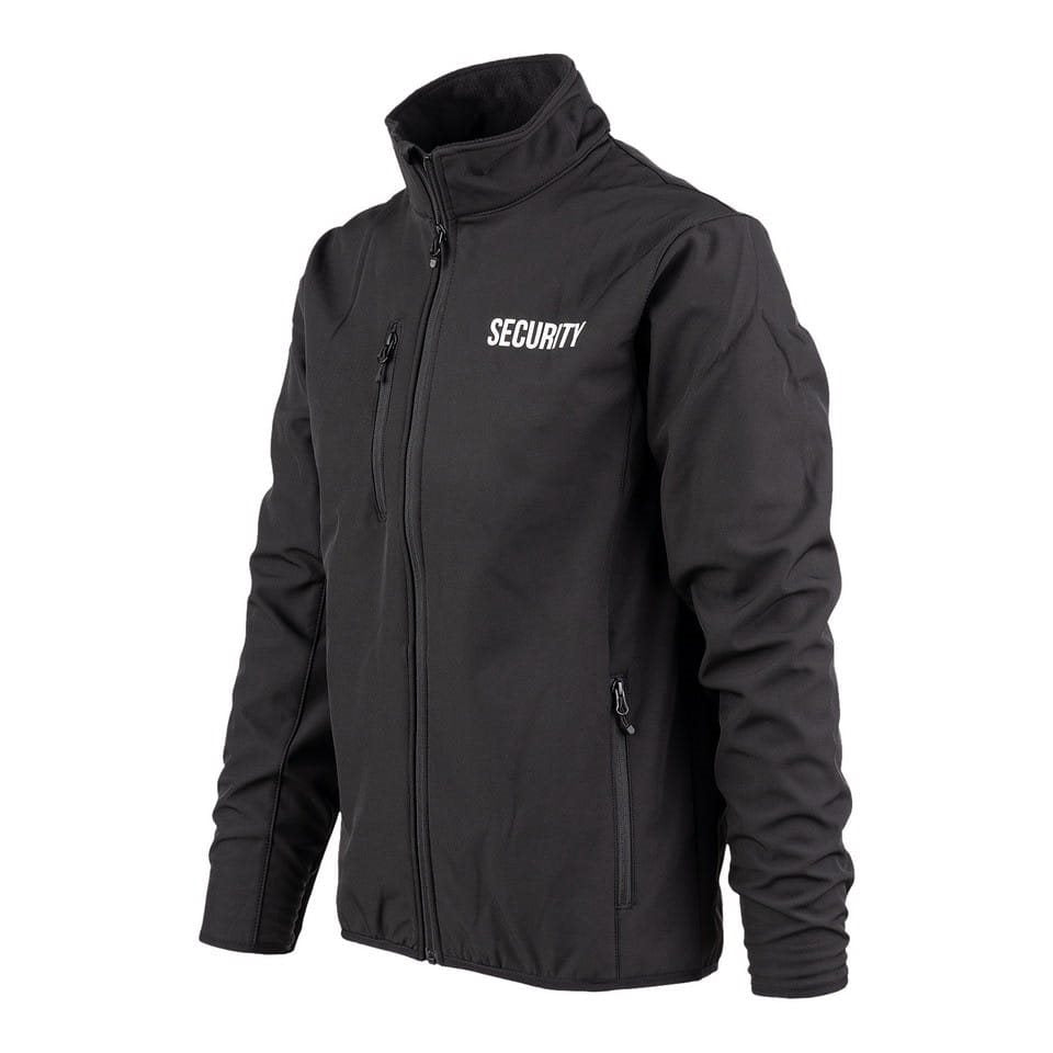 Chaqueta softshell SECURITY negra, vista frontal del producto