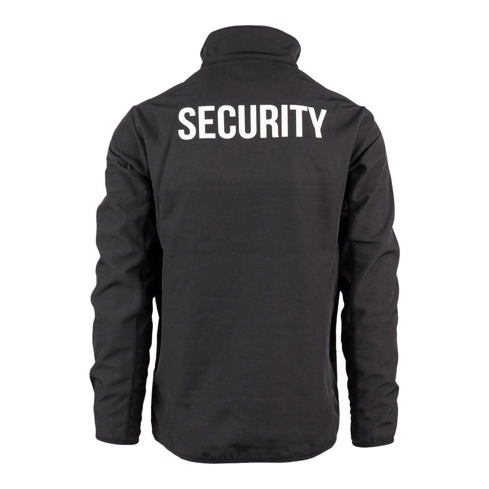 Chaqueta softshell SECURITY negra, vista frontal del producto