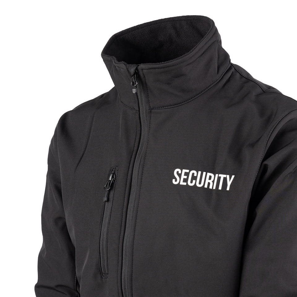 Chaqueta softshell SECURITY negra, vista frontal del producto