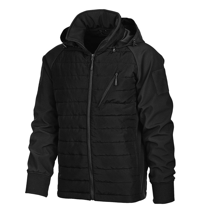 Chaqueta MOJAVE negra TF 2215 con aislamiento Dupont® Sorona, capucha integrada y 5 bolsillos