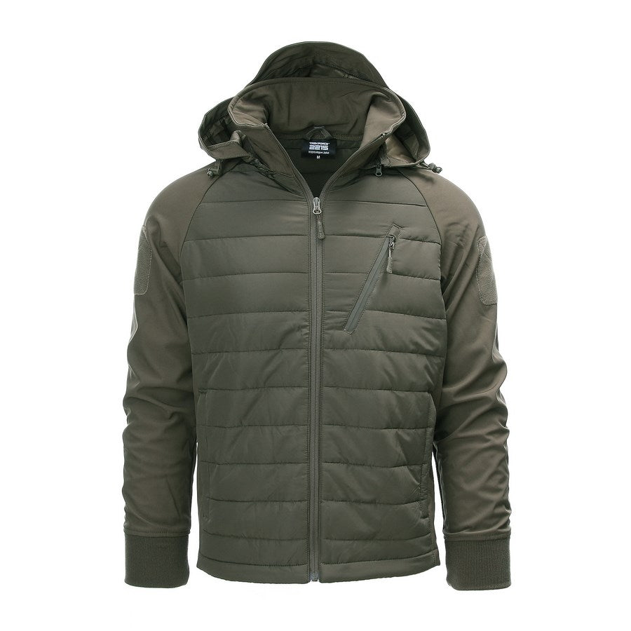 Chaqueta MOJAVE TF 2215 vista frontal con capucha integrada en el cuello y cinco bolsillos