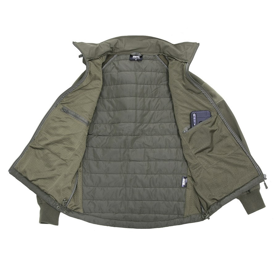 Chaqueta MOJAVE TF 2215 vista frontal con capucha integrada en el cuello y cinco bolsillos