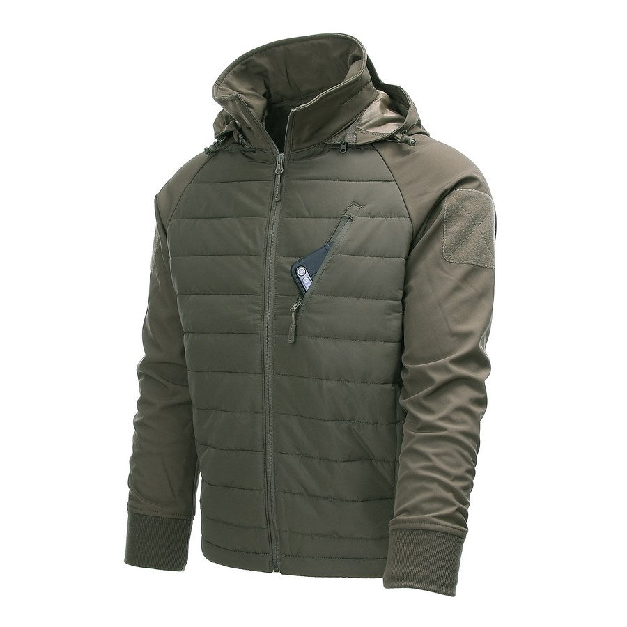 Chaqueta MOJAVE TF 2215 vista frontal con capucha integrada en el cuello y cinco bolsillos