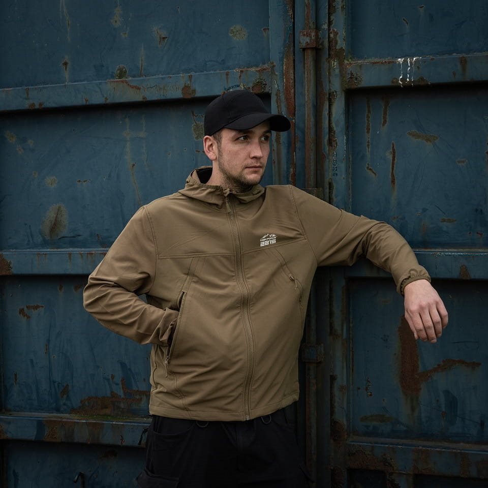 Chaqueta TRAIL softshell COYOTE para hombre, color coyote