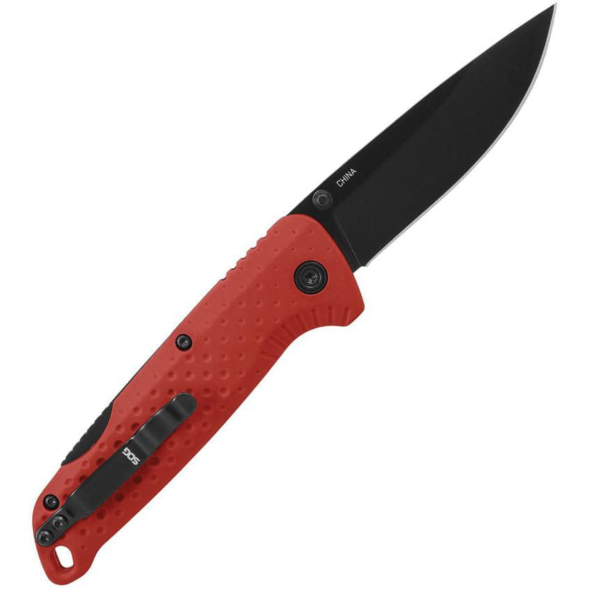 Cuchillo plegable ADVENTURE LB rojo con hoja de acero endurecido por congelación