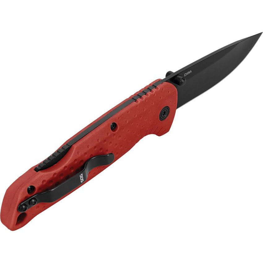 Cuchillo plegable ADVENTURE LB rojo con hoja de acero endurecido por congelación