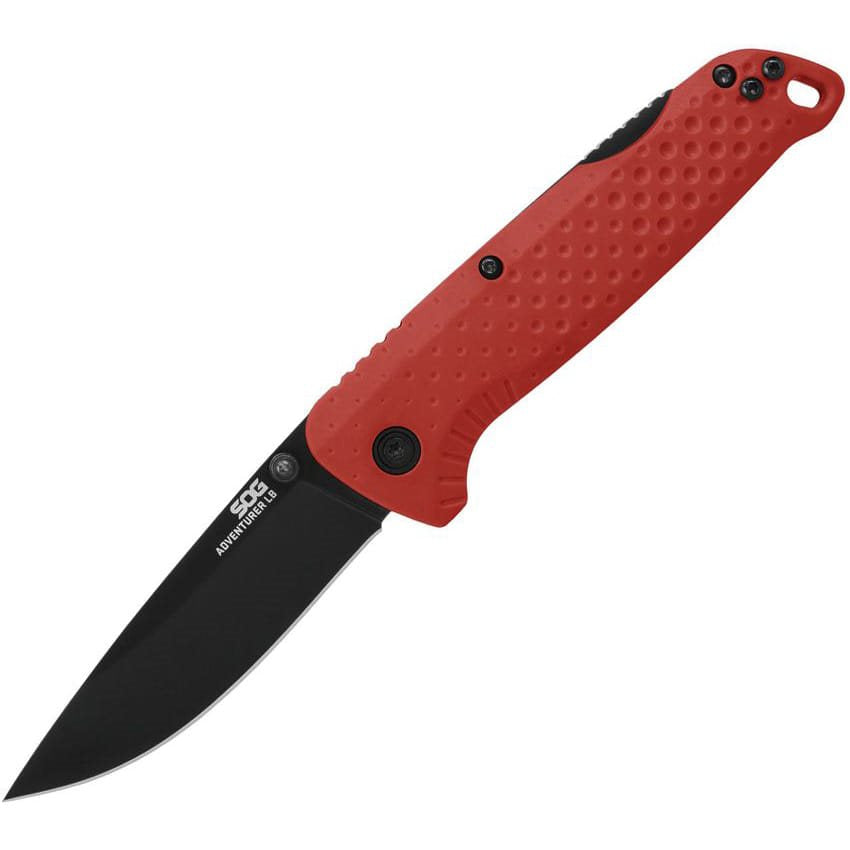 Cuchillo plegable ADVENTURE LB rojo con hoja de acero endurecido por congelación