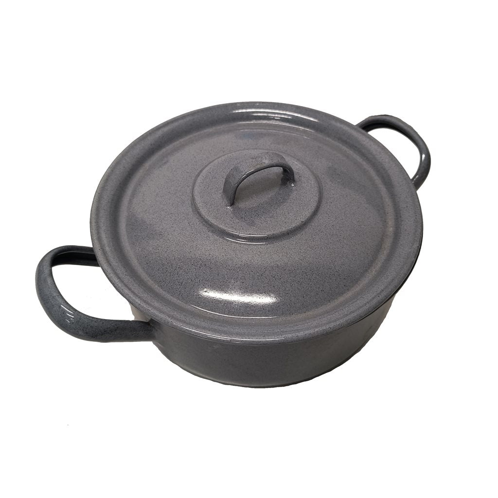 Cazo esmaltado bajo 13 cm con tapa 1,5 L
