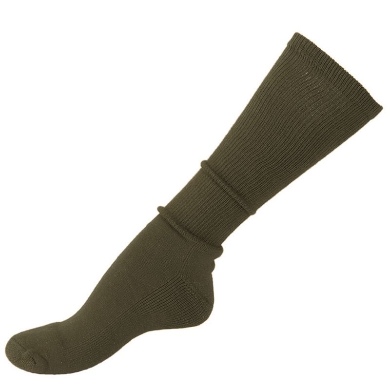 Calcetines hasta la rodilla US froté verdes, nuevos, composición 50% lana