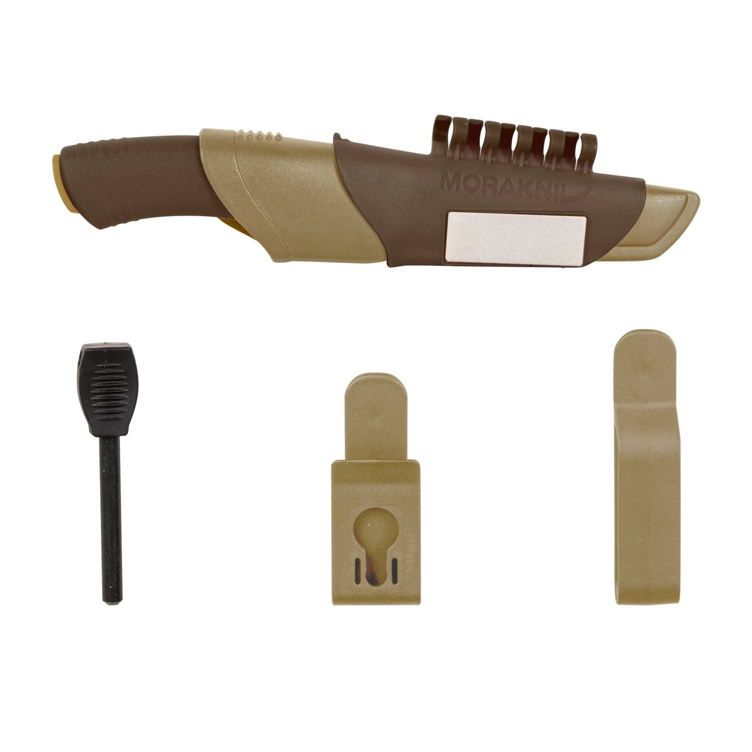 Cuchillo MORA Bushcraft Survival naranja con funda de plástico, 23,2 cm