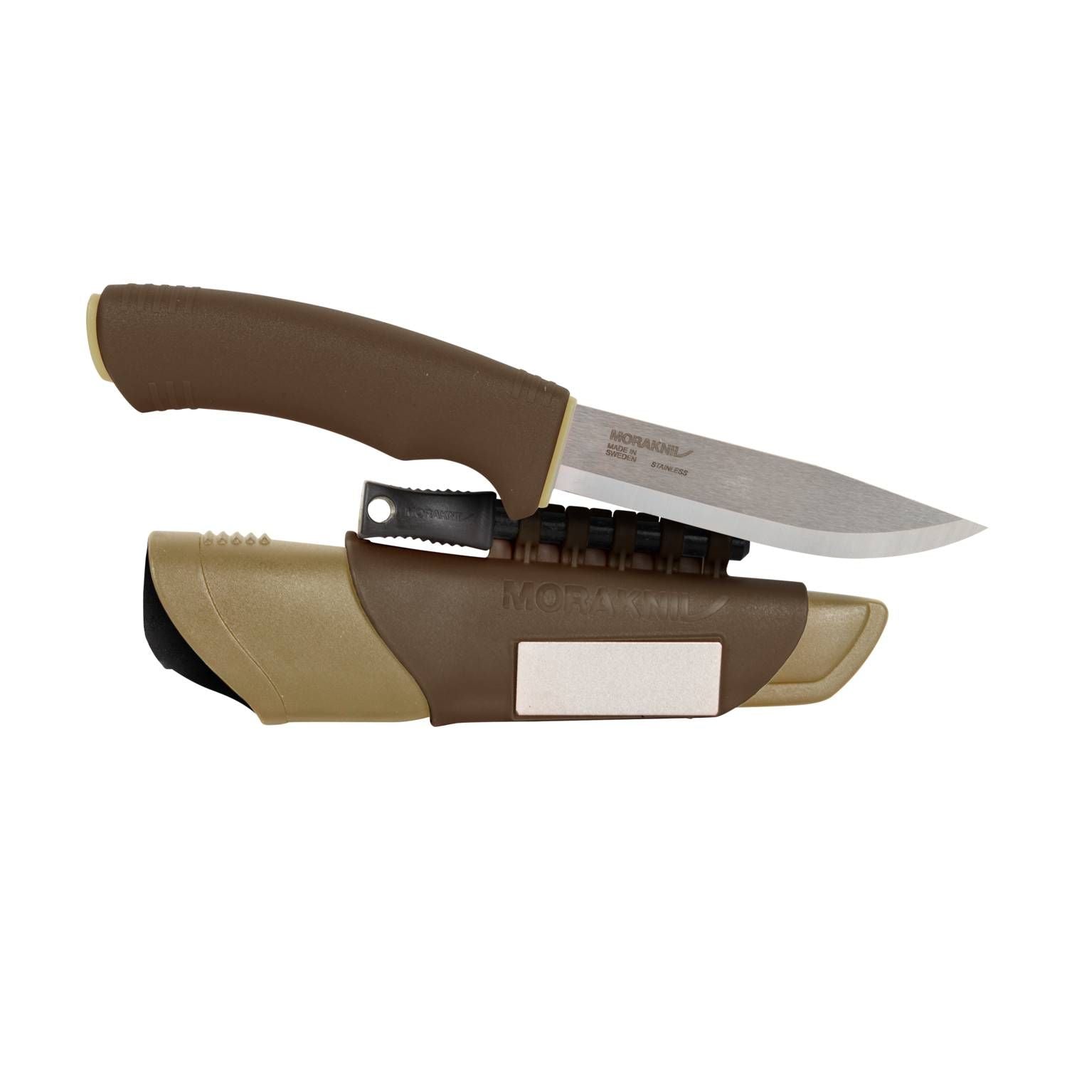 Cuchillo MORA Bushcraft Survival naranja con funda de plástico, 23,2 cm