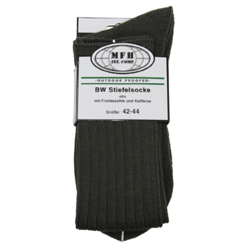 Calcetines altos verdes de invierno en froté - 68% polyacryl, 30% nylon, 2% elasthan